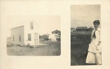 Old House On Piles Early 1900's Old Car Buggy Women on Front Porch Barn RPPC  picture