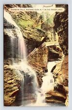 Rainbow Falls Watkins Glen NY New York Finger Lakes Linen Postcard UNP VTG picture