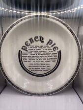 Peach Pie Recipe Design Brown Border Ceramic Pie Dish VTG picture