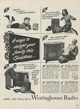 1946 Westinghouse Radio 4 Ways To Delight Your Family Hits Christmas Print Ad picture