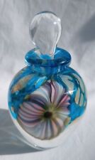 David R. Boutin Hand Blown Glass Perfume Bottle 1993 in a Pansy Flower Design picture