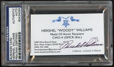 Hershel Williams d2022 signed autograph Business Card MOH WWII Marine Corps PSA picture