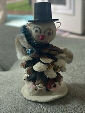 Vintage Pine Cone Snowmen Christmas Decor ornament Chenille Arms Japan picture