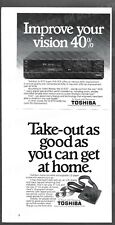 Toshiba SV-970 Super VHS VCR 1988 Print Magazine Ad Portable CD Player ADVERT picture