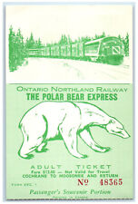 1971 Ontario Northland Railway Polar Bear Express Canada Ticket Postcard picture