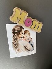 Personalized Mom Fridge Magnet Mother's Day Gift Sparkly Paper & Wood handmade picture