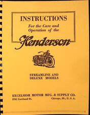 1929 Henderson Motorcycle Instructions For Care & Operatoion  Streamline  DeLuxe picture