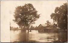 1911 TAYLOR, Minnesota Disaster Photo RPPC Postcard FLOOD SCENE House & Trees picture