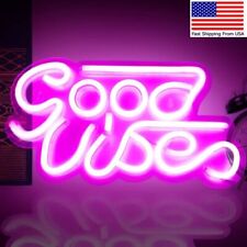 Good Vibes Neon Sign,Pink Led Light Sign for Bedroom Wall with USB,Acrylic Board picture