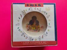 VINTAGE CHILDREN'S CERAMIC THREE PIECE SET - CUP, PLATE & BOWL - BOXED *AS NEW picture