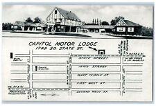 c1950's Capitol Motor Lodge & Restaurant Sketch Salt Lake City Utah UT Postcard picture