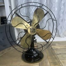 Antique ROBBINS & MYERS 3804- 4 Brass Blade & Black Cage Oscillating Fan-WORKS picture