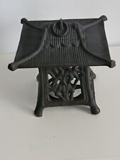 Vintage Cast Iron Japanese Asian  Hanging Pagoda Garden Lantern Candle Holder picture