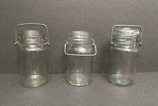 K 1881 3 Wire Side Glass Jar w/lid, Wheaton #8 U.S.A. & K 1776 8 no lids, lot picture