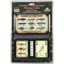 Lures of the Past Playing Cards Dice Tin 2 Decks Vintage Fishing Gift NEW picture