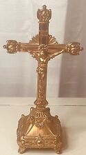 Antique JB Pat 1921 Jennings Brothers Altar Cross Crucifix Jesus Christ INRI picture