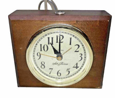 vintage Seth Thomas Edgewood electric alarm clock wooden square 5