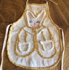 Vintage childs Bunny Apron Hand Embroidered picture