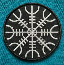 viking compass morale patch vegvisir embroidered icelandic norse rune hook&loop picture