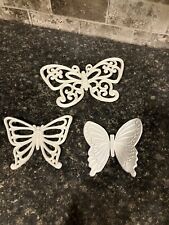 Vintage Set Of 3 , White Homco Butterfly Wall Hanging Decoration picture