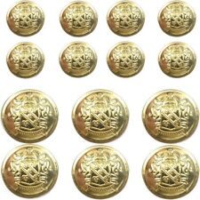 20 PCS Vintage Metal Blazer Button Set Metal Gold Emblem Shank Buttons Blazer picture