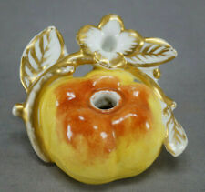 Old Paris Hand Painted Apple & Blossom Rococo Revival Inkwell Circa 1830-1860 A picture