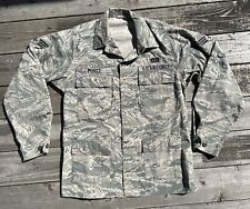 US Air Force Master Sergeant ABU Camo Utility Coat Jacket 40R Occupation Badge picture