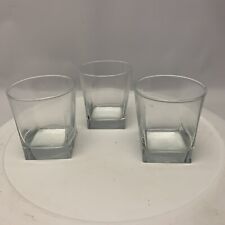 Plain Heavy Glass Square /Old Fashion-Highball Glasses, 8 Oz Set Of 3 ~3.5” Tall picture