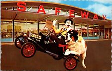 Zeezo The Clown & St Bernard Dog At Safeway Comic Funny Postcard picture