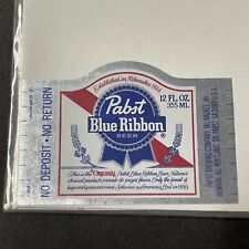 Vintage 1980s Pabst Blue Ribbon UNUSED Paper Label Newark NJ Q2014 picture