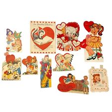 VTG 40s VALENTINE'S DAY CARDS CARTOON THEMED USED 10 CARDS MISC picture