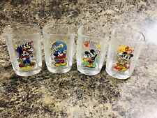 Walt Disney World Celebration McDonalds 2000 Glass Cups - Set of 4 Pristine Cond picture
