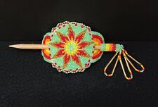 NICE HAND CRAFTED BEADED STAR DESIGN NATIVE AMERICAN INDIAN BARRETTE WITH STICK picture