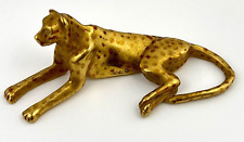 Vintage VJB Brass Leopard Jaguar Cheetah Sculpture Figure 5