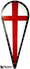 Red Cross KITE SHIELD -- sca/larp/crusades/crusader/knight/viking/wooden/armor picture