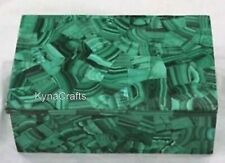 Jewelry Box Overlaid with Malachite Stone White Marble Giftable Box for Diwali picture
