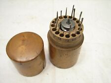 Antique Jeweler's Drill Index Tip Top w/Chuck Wood Storage Box Tool picture