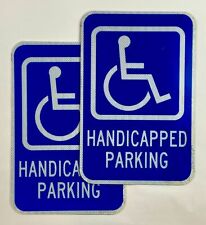 Handicapped Parking Sign Blue 12 x 18 inch Set of 2 picture