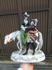 German Scheibe Alsbach MArked porcelain figurine statue romantic horse couple picture