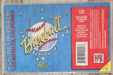 Highland Park Brewing Baseball Lager Beer Collectible Beer Sticker Label  picture