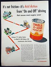 1948 Shell X-100 Motor Oil Vintage Magazine Print Ad picture
