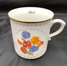 Original Crown D Flower of the month Coffee Cup Mug APRIL Sweet Pea  Czech picture