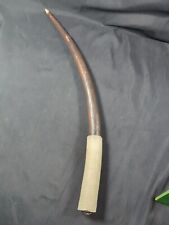 UNUSUAL Vintage Native American Animal Horn w Wrapped Handle Turquoise  19