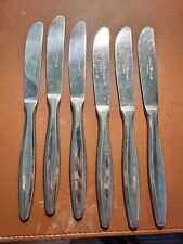 6 Vintage Gerlach Poland Stainless Dinner Knife / Knives Used picture