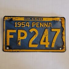 1954 Pennsylvania License Plate FP247 Penna Vintage Original 10