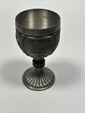 Vintage Guetezeichen Zinngerat Ral German Pewter Cup Goblet - 4 Scenes picture