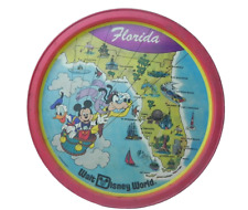 Vintage Walt Disney World Florida Tin Metal Plate Tray Map Collectible Souvenir picture