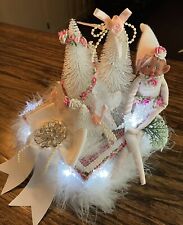 Pink Christmas Shabby Chic Cottage BB Trees  elf LIGHTS pixie ROSES romantic picture