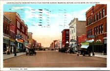 Vintage Postcard South from Metropolitan Theater Mitchell South Dakota 1930 O008 picture