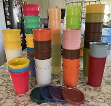 Lot Of Vintage Tupperware Drinking Cups Lot Plastic Colorful picture